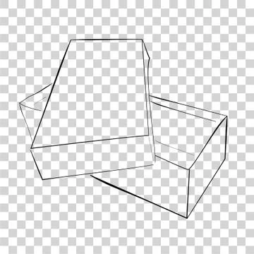 Hand Draw Sketch Template or Mockup Vector Black Shoe Box, at Transparent Eff Иллюстрация