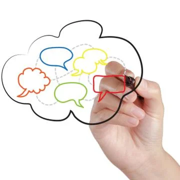 Hand draw speech bubbles Stock Illustration