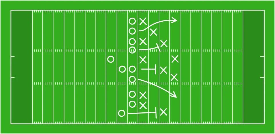 Hand draw strategy game, tactics for American football, ice hockey, soccer Stock Illustration