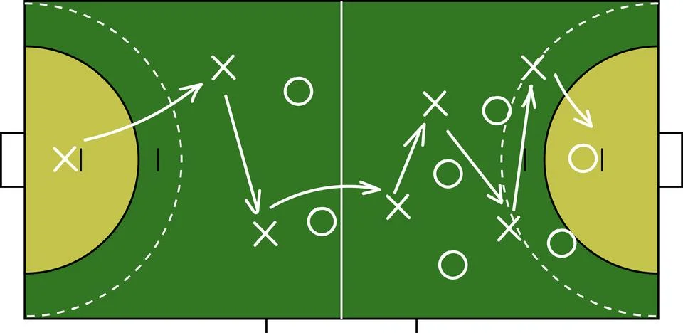 Hand draw strategy game, tactics for American football, ice hockey, soccer Stock Illustration