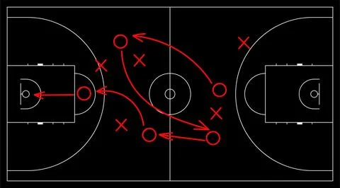 Hand draw strategy game, tactics for American football, ice hockey, soccer Stock Illustration