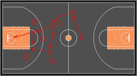 Hand draw strategy game, tactics for American football, ice hockey, soccer Stock Illustration