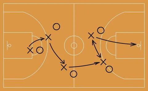 Hand draw strategy game, tactics for American football, ice hockey, soccer Stock Illustration