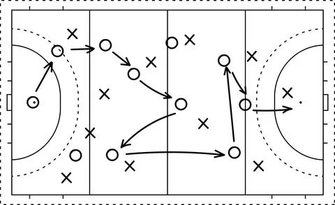 Hand draw strategy game, tactics for American football, ice hockey, soccer Stock Illustration