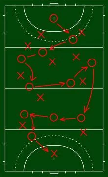 Hand draw strategy game, tactics for American football, ice hockey, soccer Stock Illustration