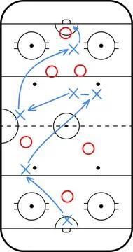 Hand draw strategy game, tactics for American football, ice hockey, soccer Stock Illustration
