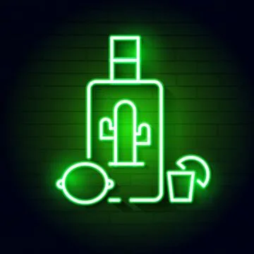 Hand Draw Of Tequila Bottle. Vector Illustration. Stock Illustration