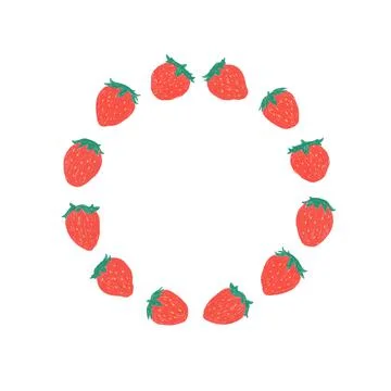 Hand draw vector illustration of strawberry with blank space for text. 스톡 일러스트