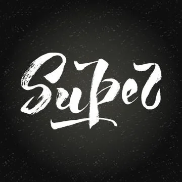 Hand draw vector letter super. Stock Illustration