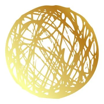 Hand draw vector sketch frame scribble, gold golden, Stock Illustration