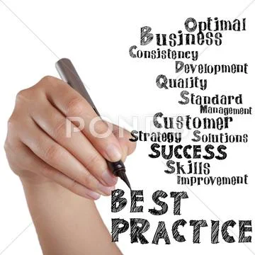 Hand draw virtual best practice Stock Illustration