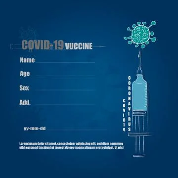 Hand draw virus and syringe,Vector design. Illustrazione stock