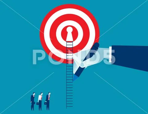 Hand draw way up for businessman to success Stock Illustration
