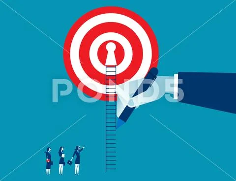Hand draw way up for businesswoman to success Stock Illustration