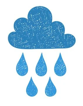 Hand draw the weather cloud. Scribble style vector illustration. Stock Illustration