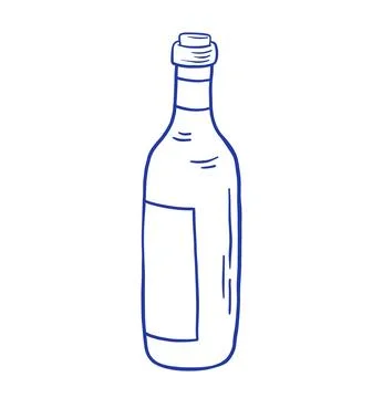 Hand draw wine bottle vector illustration Stock-Illustration