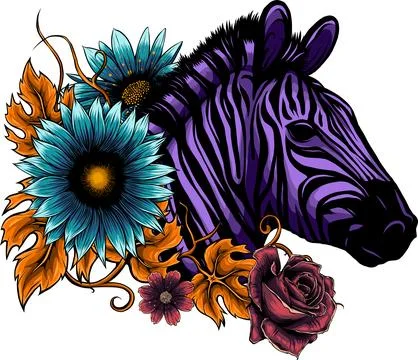 Hand draw Zebra head vector illustration design Stock Illustration