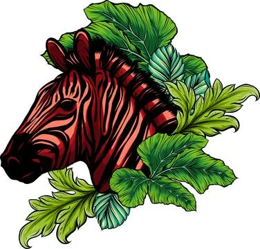 Hand draw Zebra head vector illustration design Illustrazione stock