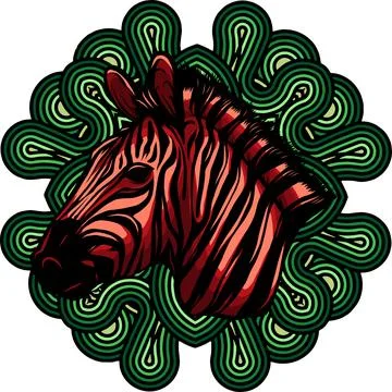 Hand draw Zebra head vector illustration design Illustrazione stock