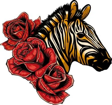 Hand draw Zebra head vector illustration design Illustrazione stock