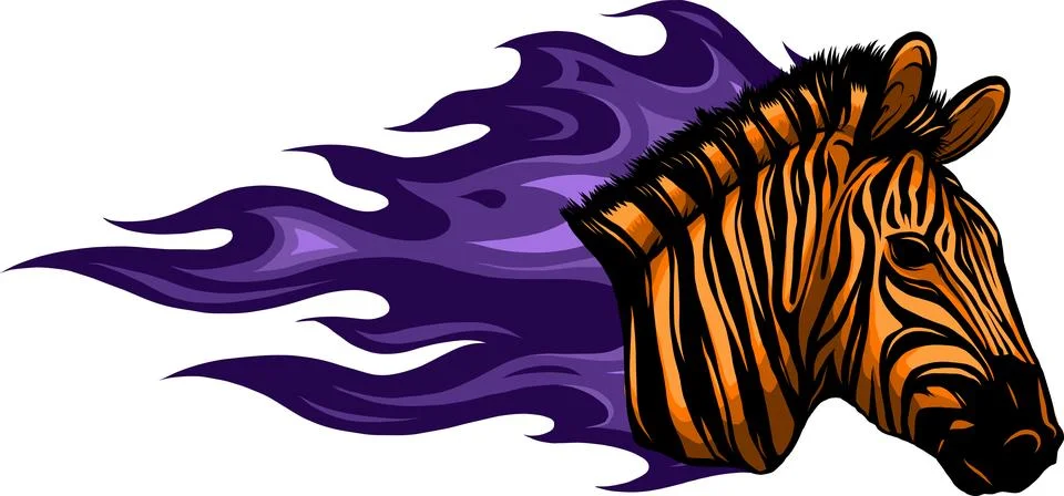 Hand draw Zebra head vector illustration design Stock Illustration