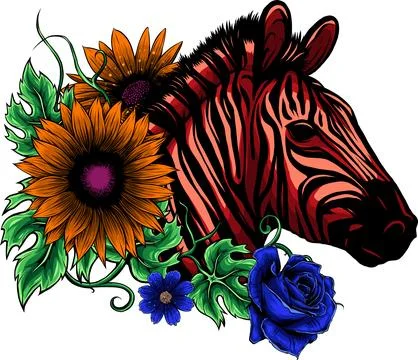 Hand draw Zebra head vector illustration design Stock Illustration