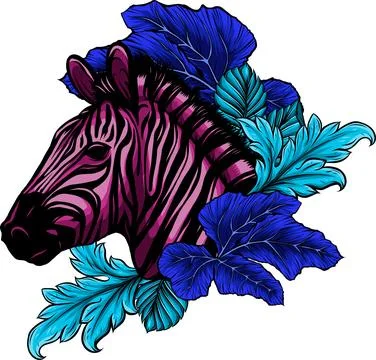 Hand draw Zebra head vector illustration design Stock Illustration