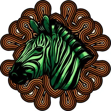 Hand draw Zebra head vector illustration design Stock Illustration