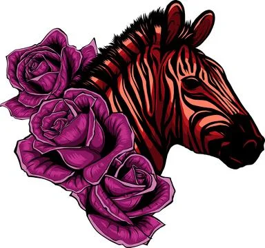 Hand draw Zebra head vector illustration design Stock Illustration