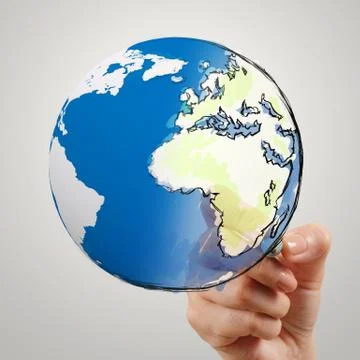 Hand drawing abstract globe as concept Иллюстрация