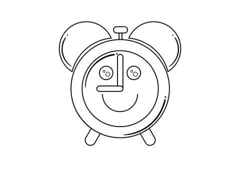 Hand drawing of an alarm clock Stock Illustration