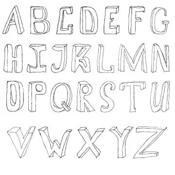 Hand drawing alphabet 스톡 일러스트