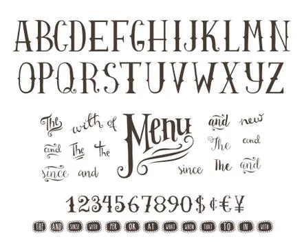 Hand drawing alphabet Stock Illustration