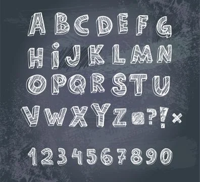 Hand drawing alphabet Stock Illustration