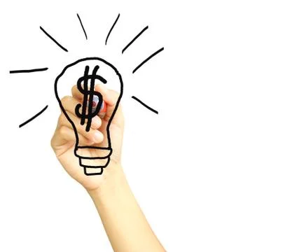 Hand drawing and idea for making money on the whiteboard Stock Photos