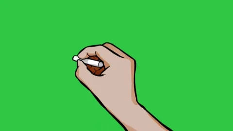 Hand drawing animation on green screen background for whiteboard video projects Stock Footage 329905408