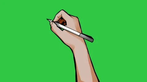 Hand drawing animation with pen on green screen for whiteboard video production Stock Footage 329905404