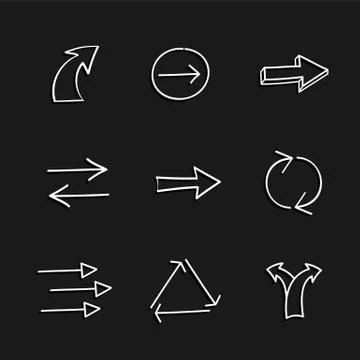 Hand-drawing arrows Stock Illustration