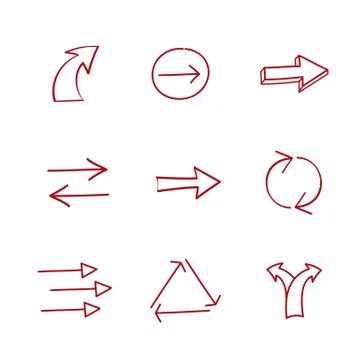 Hand-drawing arrows Stock Illustration
