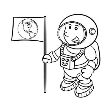 Hand drawing An Astronaut -Vector Illustration Stock Illustration