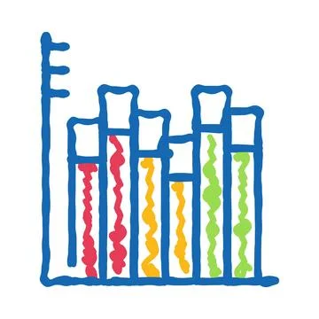 Hand drawing bar chart representing data analysis and financial growth Stock Illustration