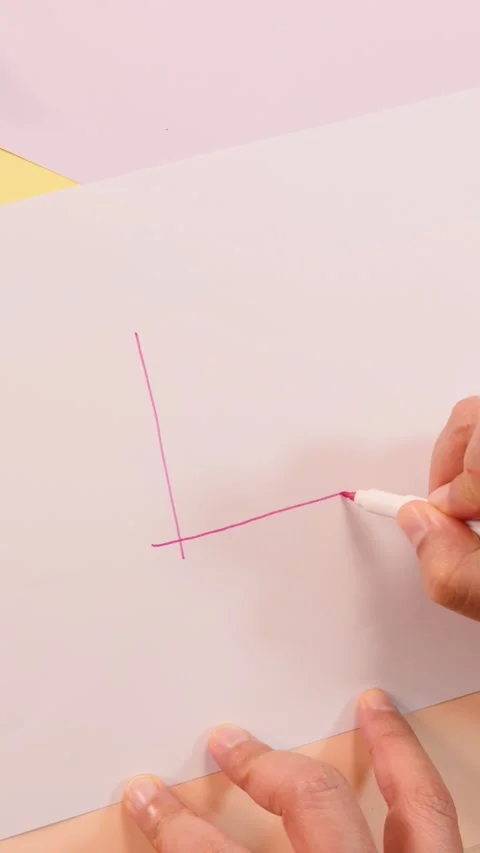 Hand Drawing Bar Graph on Paper With Pink Marker Stock Footage 322573580