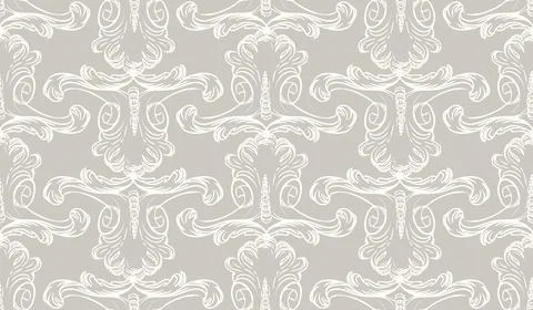 Hand drawing baroque endless background vector illustration 库存插图