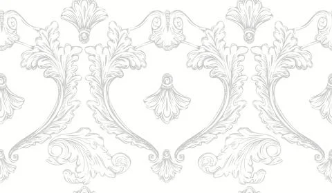 Hand drawing baroque seamless pattern vector illustration 스톡 일러스트