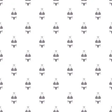 Hand drawing bikini pattern forming a seamless background Stock Illustration