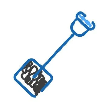 Hand drawing blue and black digging tool doodle Ilustración de archivo