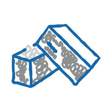 Hand drawing blue erasers correcting mistakes on paper イラスト素材