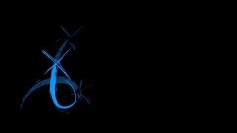 Hand-drawing a blue wavy line with hatching on a black background. Stock Vídeo Stock 339020001