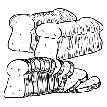 Hand drawing Breads Doodle-Vector Illustration Stock Illustration