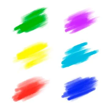 Hand drawing brush stroke. Set of black paint, ink brushes, lines. Isolated w Stock Illustration